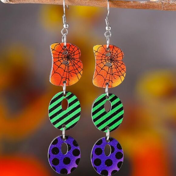 BOO Halloween Fall Earrings - Picture 2 of 4